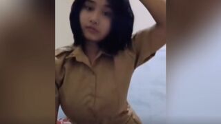 Beautiful College Student with Natural Big